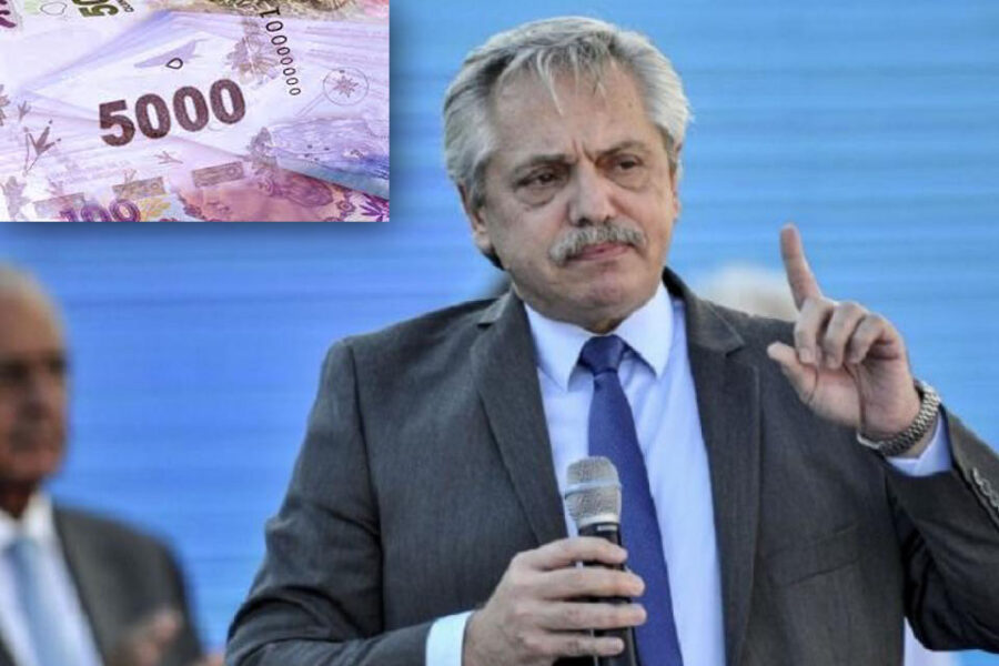 Alberto desmintió el billete de 5 mil pesos