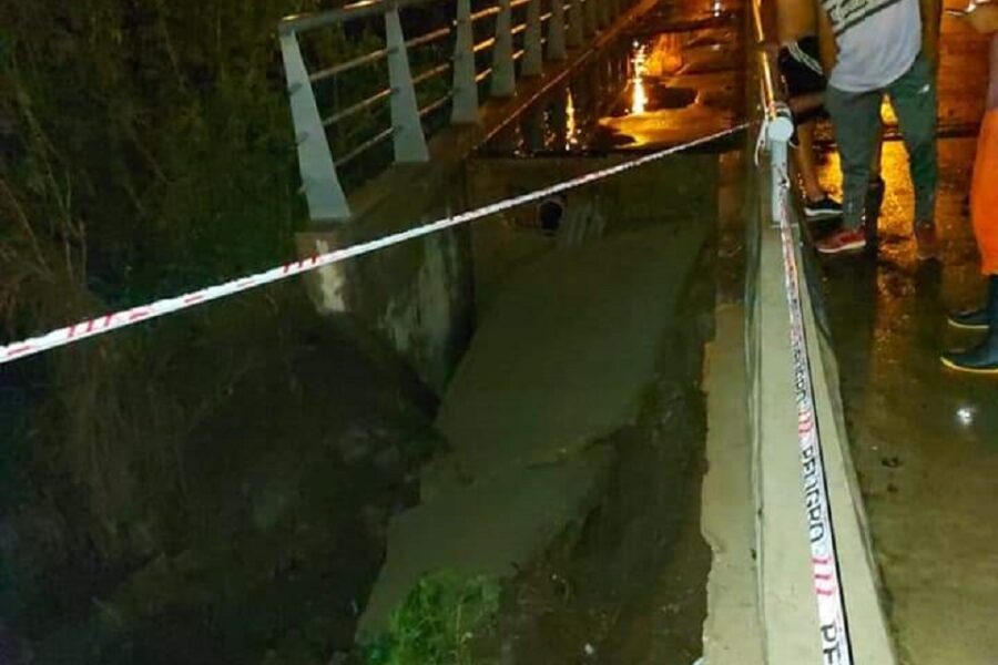 Un puente que hizo Varisco no aguantó la lluvia