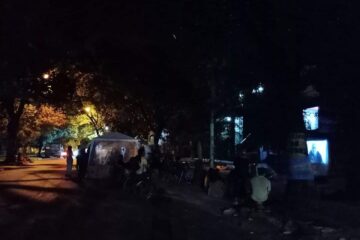 ¿En el acampe de Racedo se colgaron de la luz?