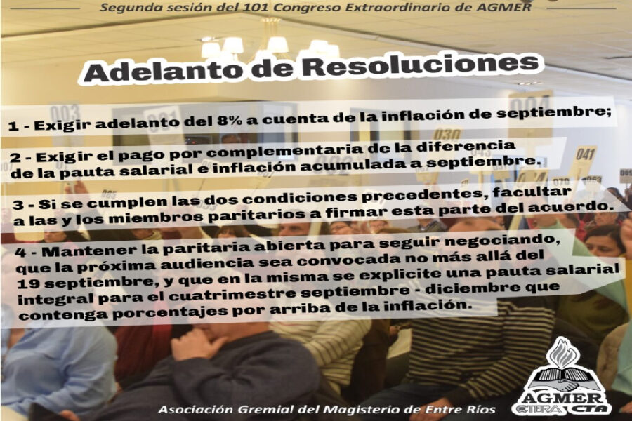 AGMER demanda aumento acorde a la inflación