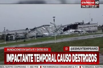 Impresionante temporal causó destrozos en las provincias de Santa Fe y Entre Ríos