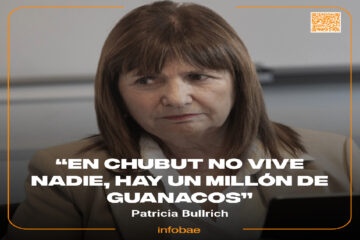 (Mención a Frigerio) Patricia Bullrich: “En Chubut no vive nadie, hay un millón de guanacos”
