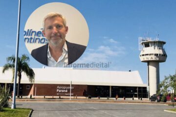 Frigerio evita la motosierra de Milei en el aeropuerto de Paraná