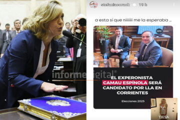 Cora aprovecha el pase de Camau Espínola a LLA para vincular a Kueider con el mileísmo