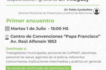 Nueva capacitación gratuita en Villaguay: Formación de preventores en consumos problemáticos