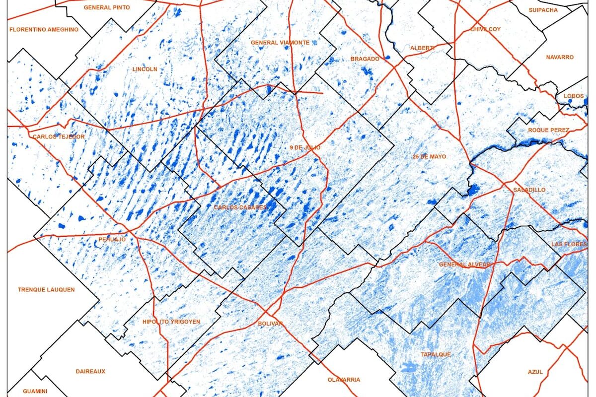 Más de 700.000 hectáreas de tierra inundada en el centro oeste de Buenos Aires