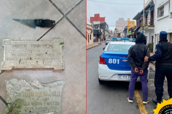 Empleado de cementerio en Paraná arrestado por intento de robo de placas de bronce