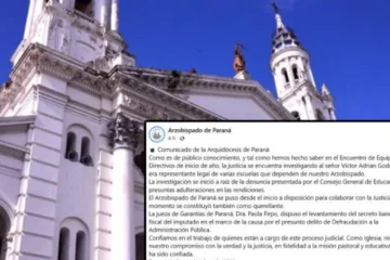 Arzobispado de Paraná se pronuncia sobre la investigación a exapoderado implicado en defraudación millonaria