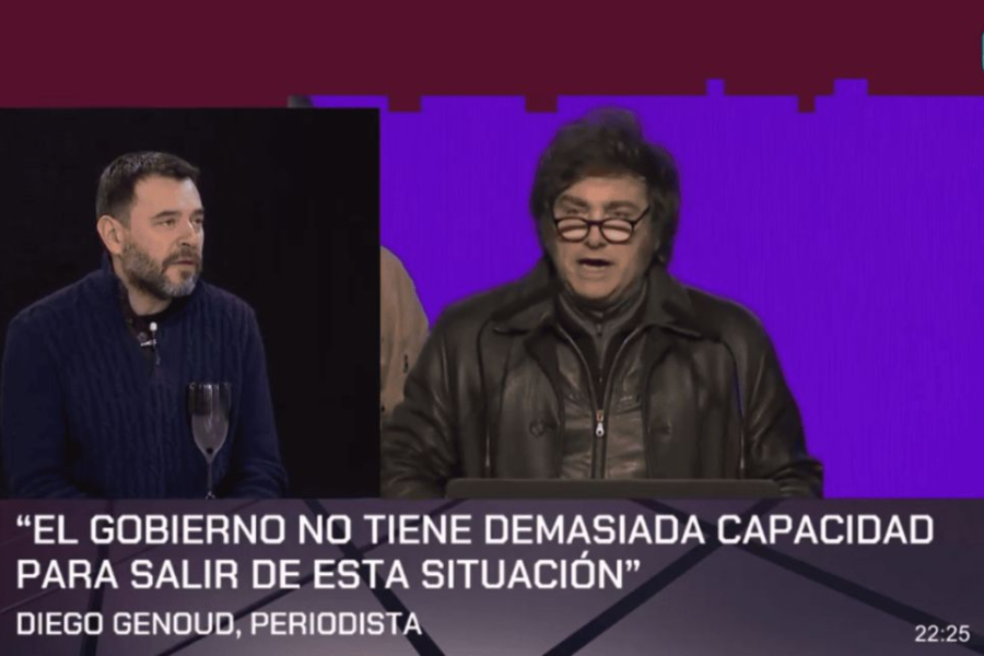 Diego Genoud: El reloj de arena del Gobierno se ha dado la vuelta y enfrenta una situación crítica sin soluciones.
