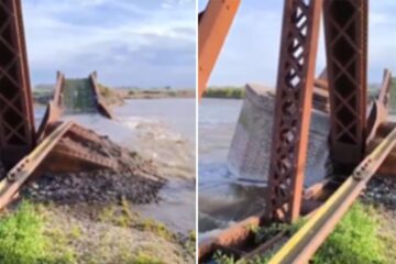 Derrumbe impresionante de un puente ferroviario centenario provoca alarma y conmoción en la comunidad