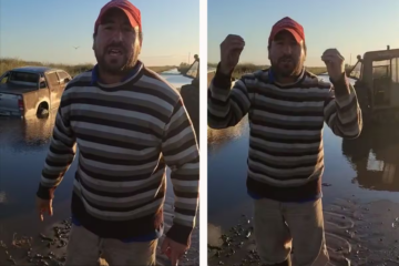 Exabrupto de un empleado rural atrapado en el agua contra funcionarios