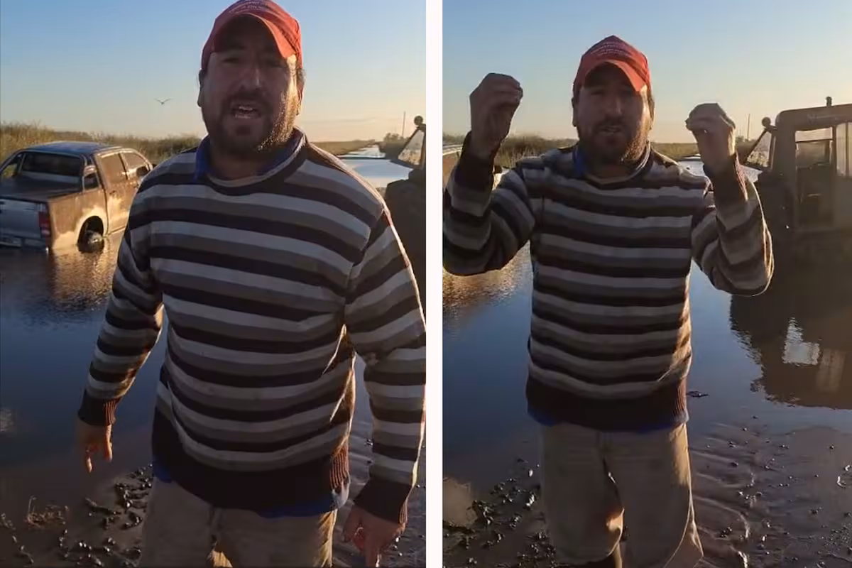 Exabrupto de un empleado rural atrapado en el agua contra funcionarios