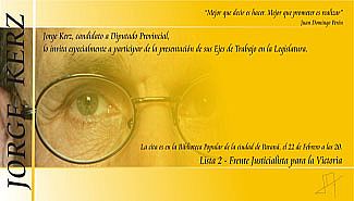 Para destacar: Kerz es el único candidato a diputado que presenta plataforma