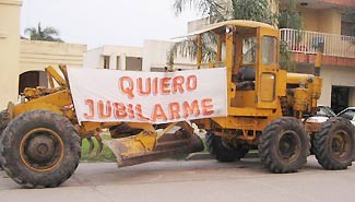 Insólito: hasta las máquinas protestan en Viale