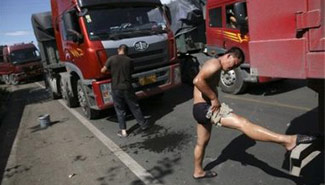 Hace diez días que hay un embotellamiento en China