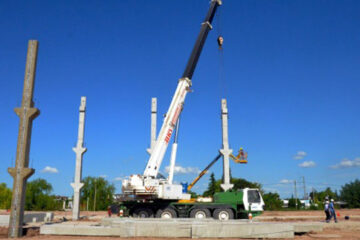 Paraná: colocaron columnas y vigas en el hospital Bicentenario