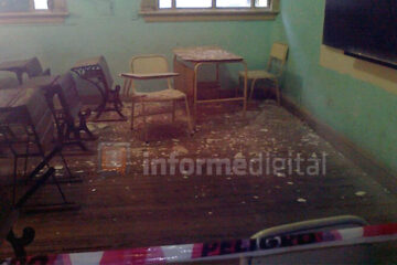 Paraná: cayó parte del techo de la Escuela Normal y casi ocurre una tragedia