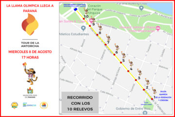 La Antorcha Olímpica llega a Paraná en un evento festivo e histórico