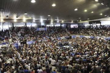 Qué mostraron los dirigentes del acto de Bordet