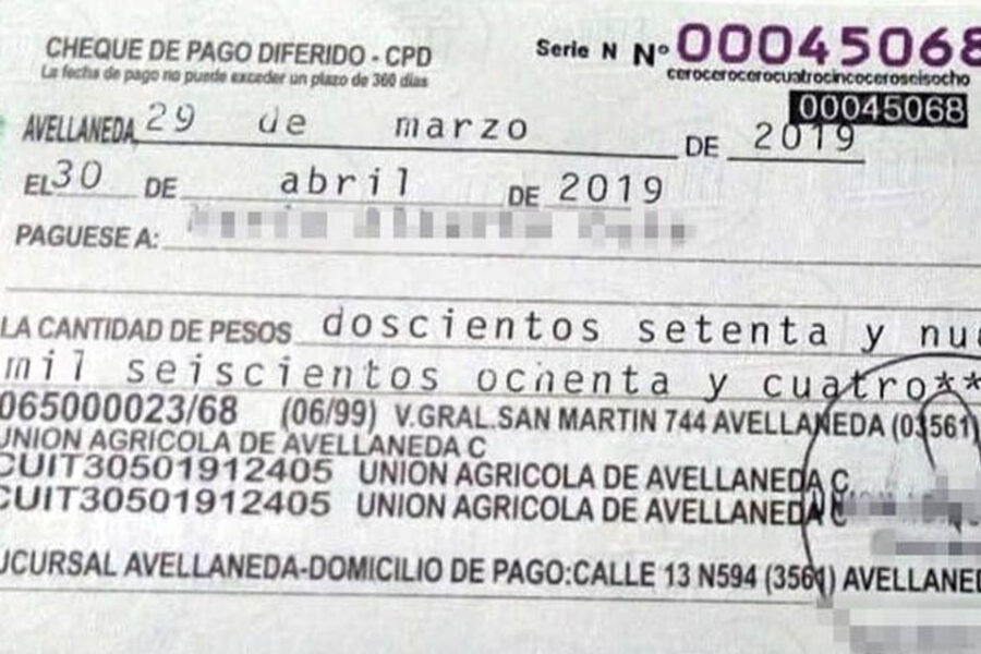 Denuncian que falsificaron cheques de una de las cooperativas agrícolas más grandes del país (hubo alerta en Entre Ríos)