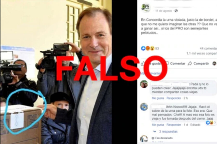 Es falsa la denuncia en redes por la urna de Bordet