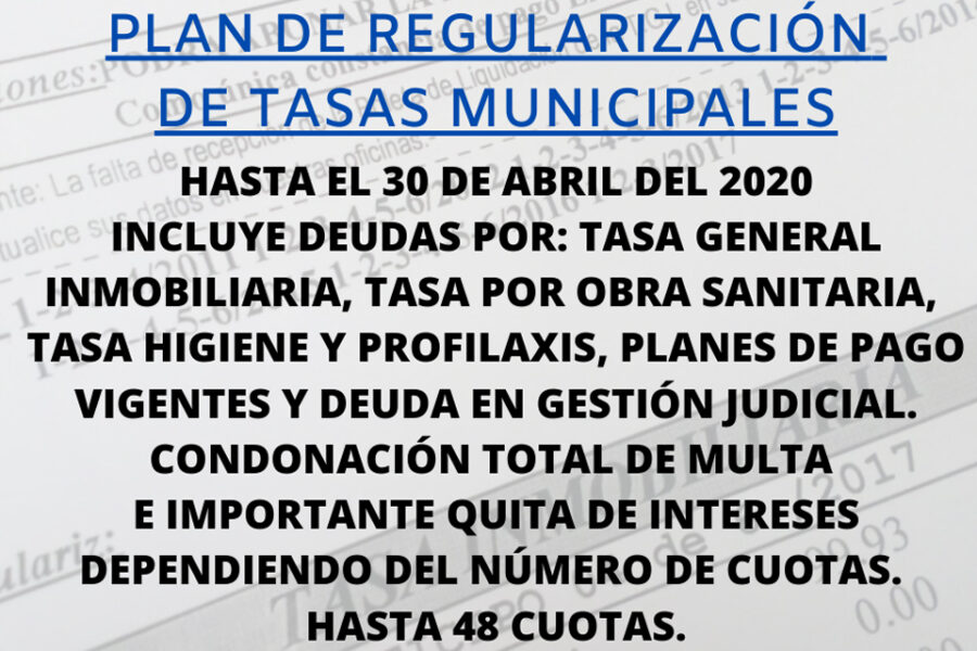 Plan de regularización de tasas