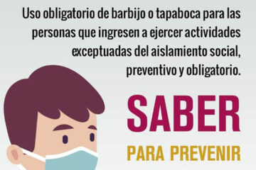 Será obligatorio el uso de barbijo o tapaboca