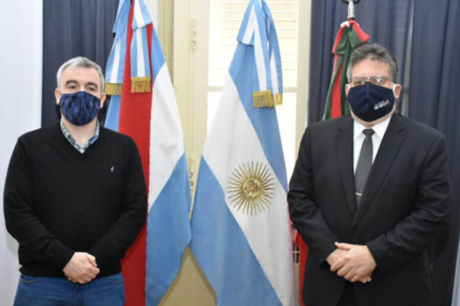Francolini con el nuevo presidente del Centro de Comercio