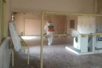 Defensa civil realizó trabajos de desinfección preventiva por Covid-19 en un geriátrico