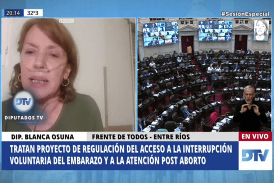 Aborto legal: Blanca Osuna, la diputada que debatió desde una clínica internada por coronavirus