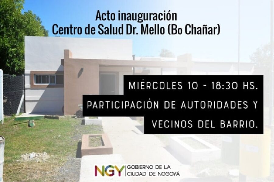 Inaugurarán formalmente el Centro de Salud “Dr. Mello”