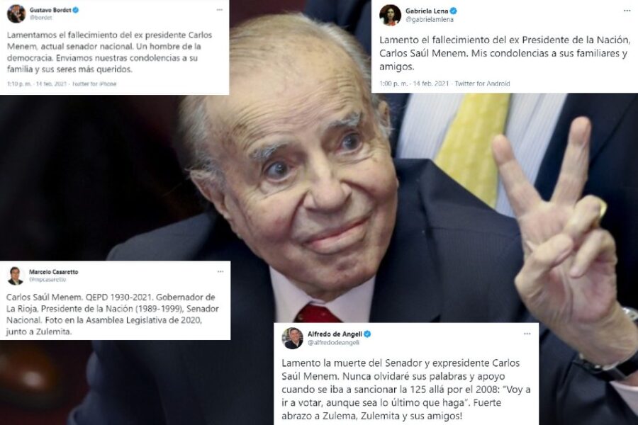 Los mensajes entrerrianos por la muerte de Menem