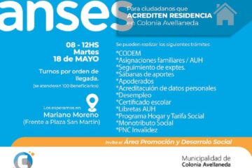 ANSES atenderá el 18 de mayo en la ciudad