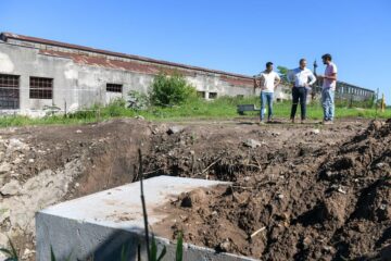Continúa la obra de desagües pluviales en calle Galarza