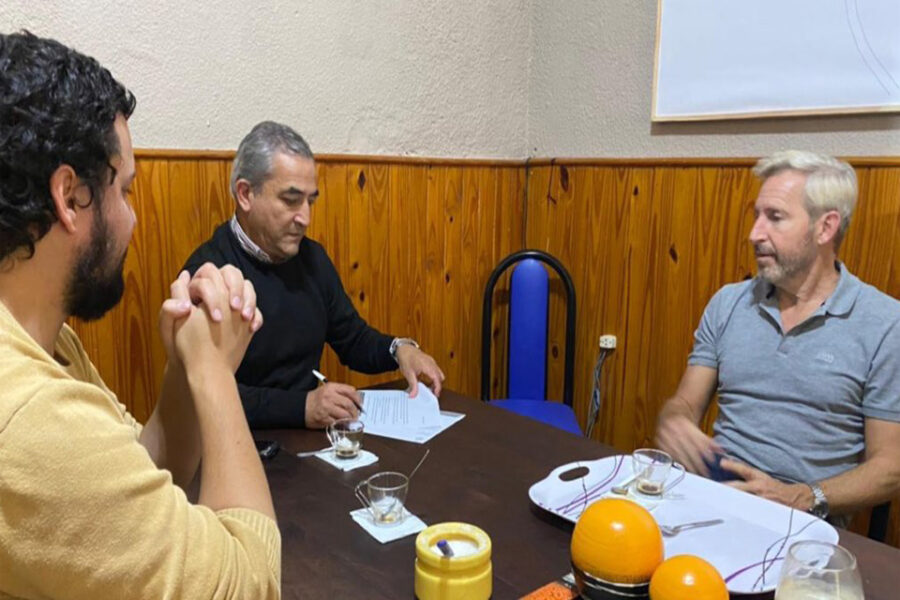 Intendente el PJ recibió a Frigerio en su tierra