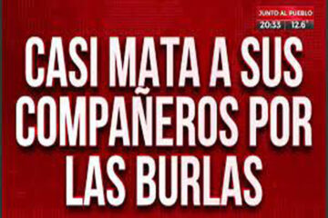 (Sucedió en Paraná) Casi mata a sus compañeros por las burlas