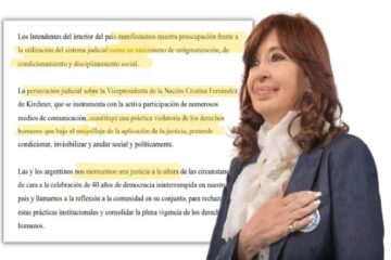 (Mención a Entre Ríos) Más de 500 intendentes protestaron por la “persecución judicial” contra Cristina Kirchner