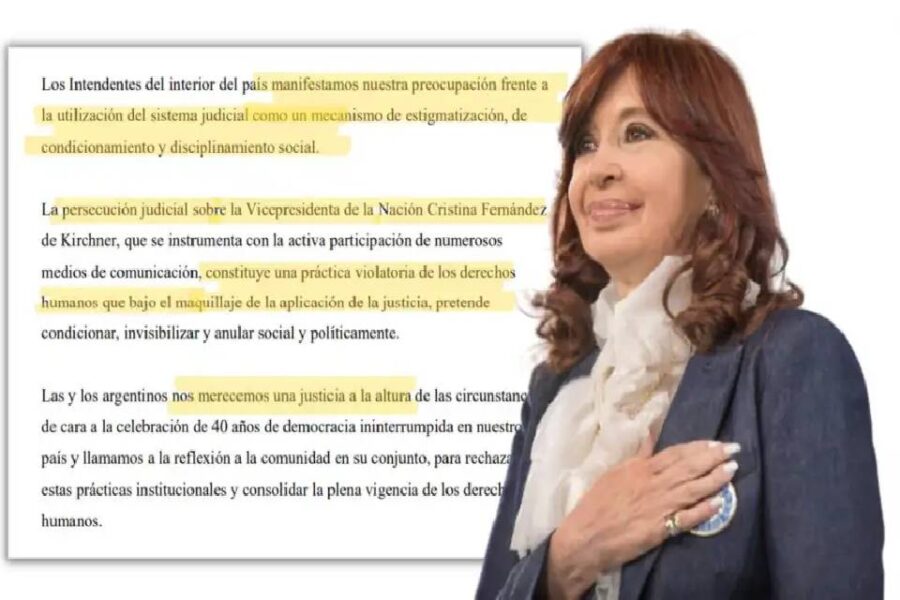 (Mención a Entre Ríos) Más de 500 intendentes protestaron por la “persecución judicial” contra Cristina Kirchner