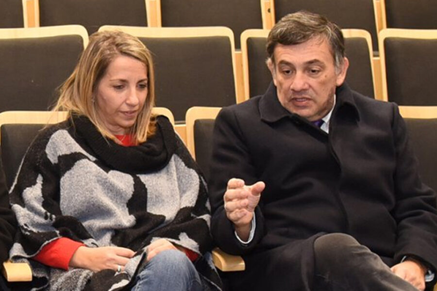 Stratta con el intendente que la postuló