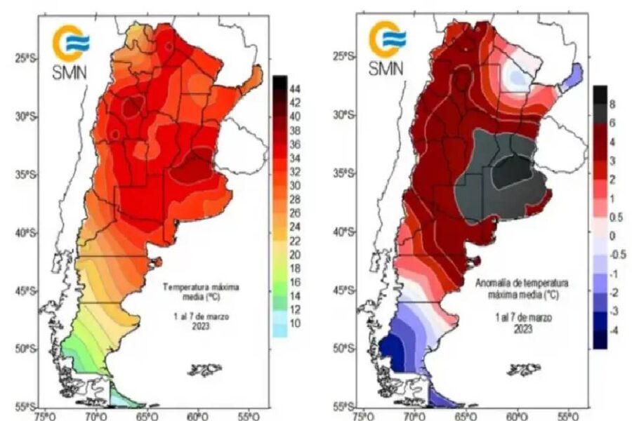 (Mención a Entre Ríos) Las temperaturas fueron tan altas en algunos puntos del país que el Servicio Meteorológico agregó un nuevo color