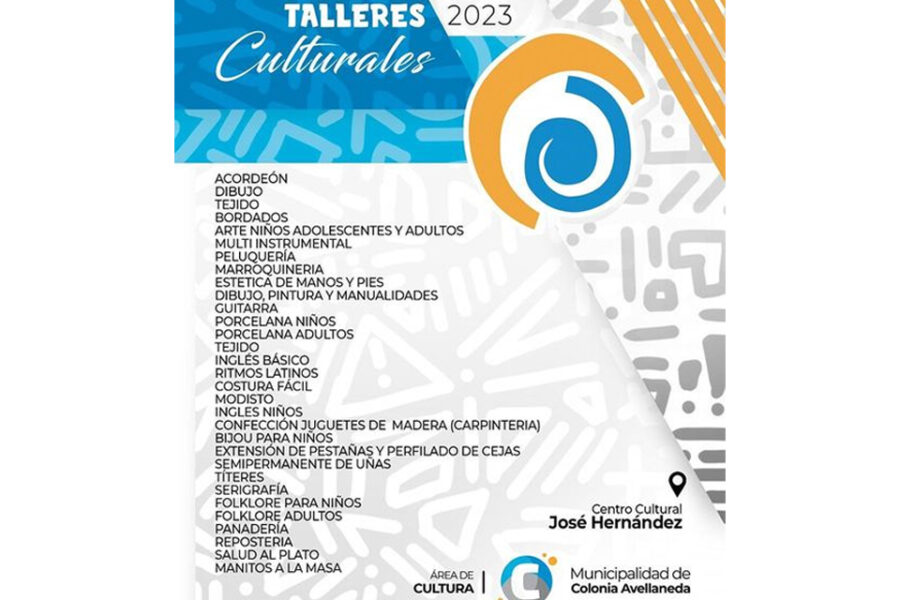 Habilitan inscripciones para los Talleres Culturales 2023