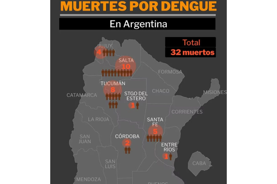 (Mención a Entre Ríos) Al menos 32 muertes por dengue en Argentina: la cifra es récord y los contagios siguen en aumento