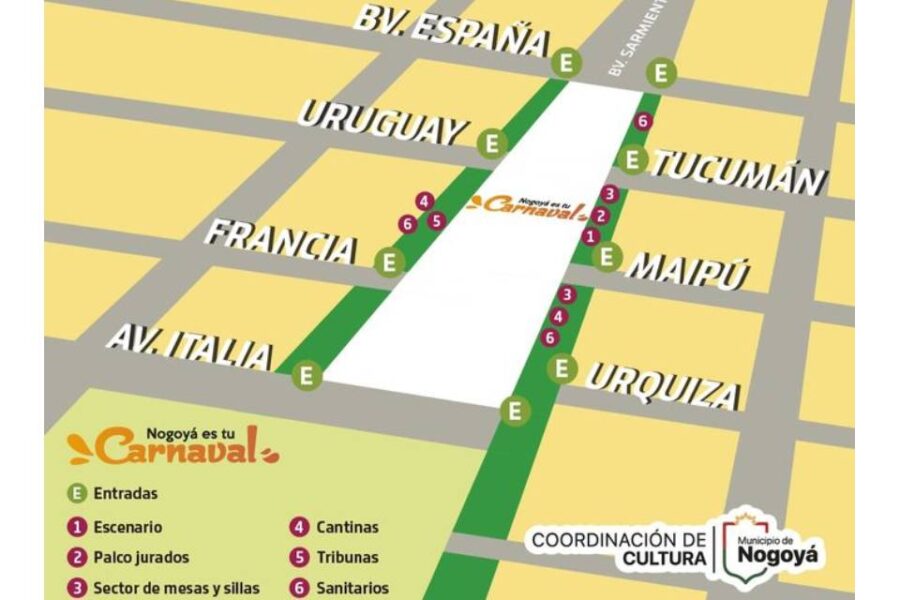 Así será el Circuito del Carnaval de Nogoyá