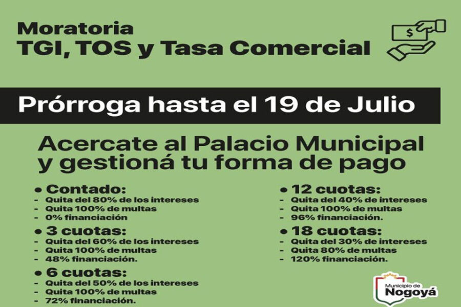 Se prorroga la moratoria para regularizar las tasas