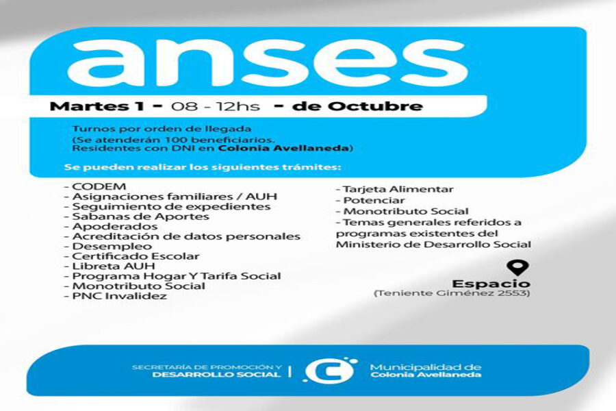 ANSES móvil en Colonia Avellaneda