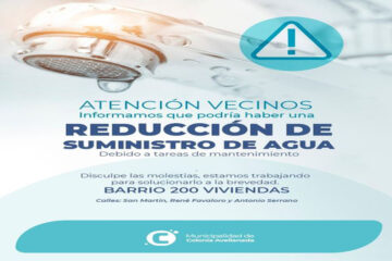 Atención vecinos: reducción del suministro de agua