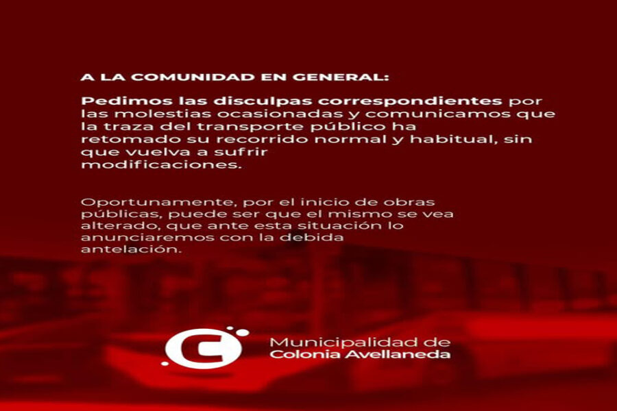 El comunicado por el transporte público